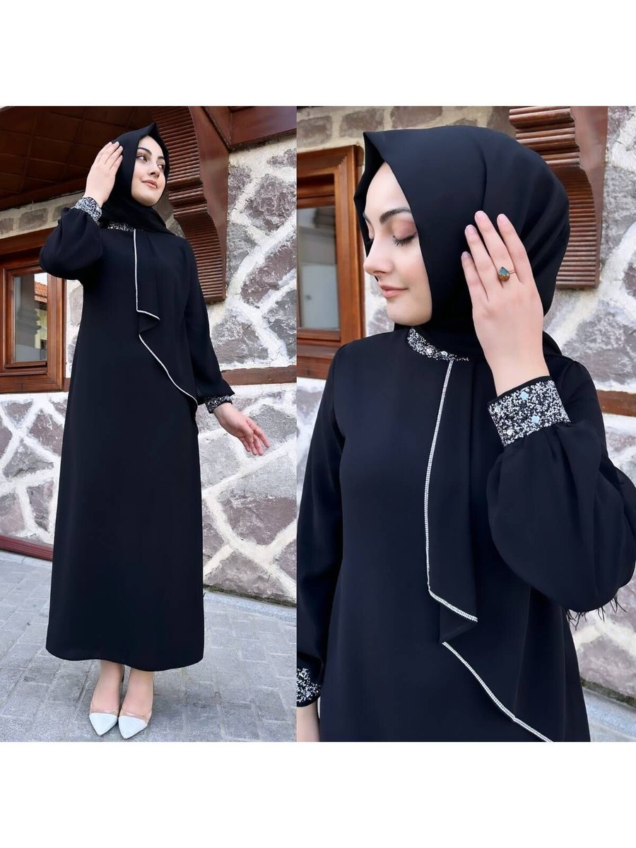 Sümeyra Krep Taş İşleme Elbisemiz
