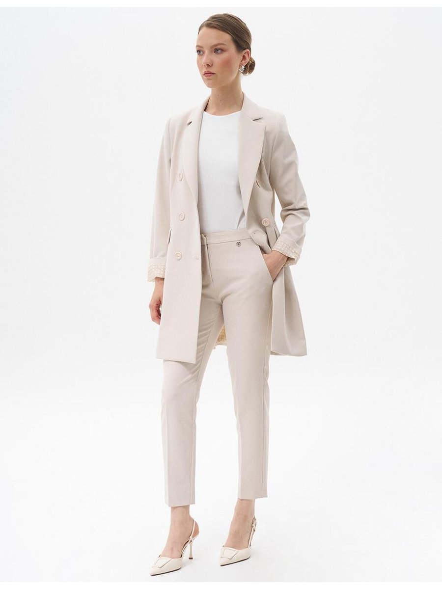 Kayra Basic Blazer Ceket Taş