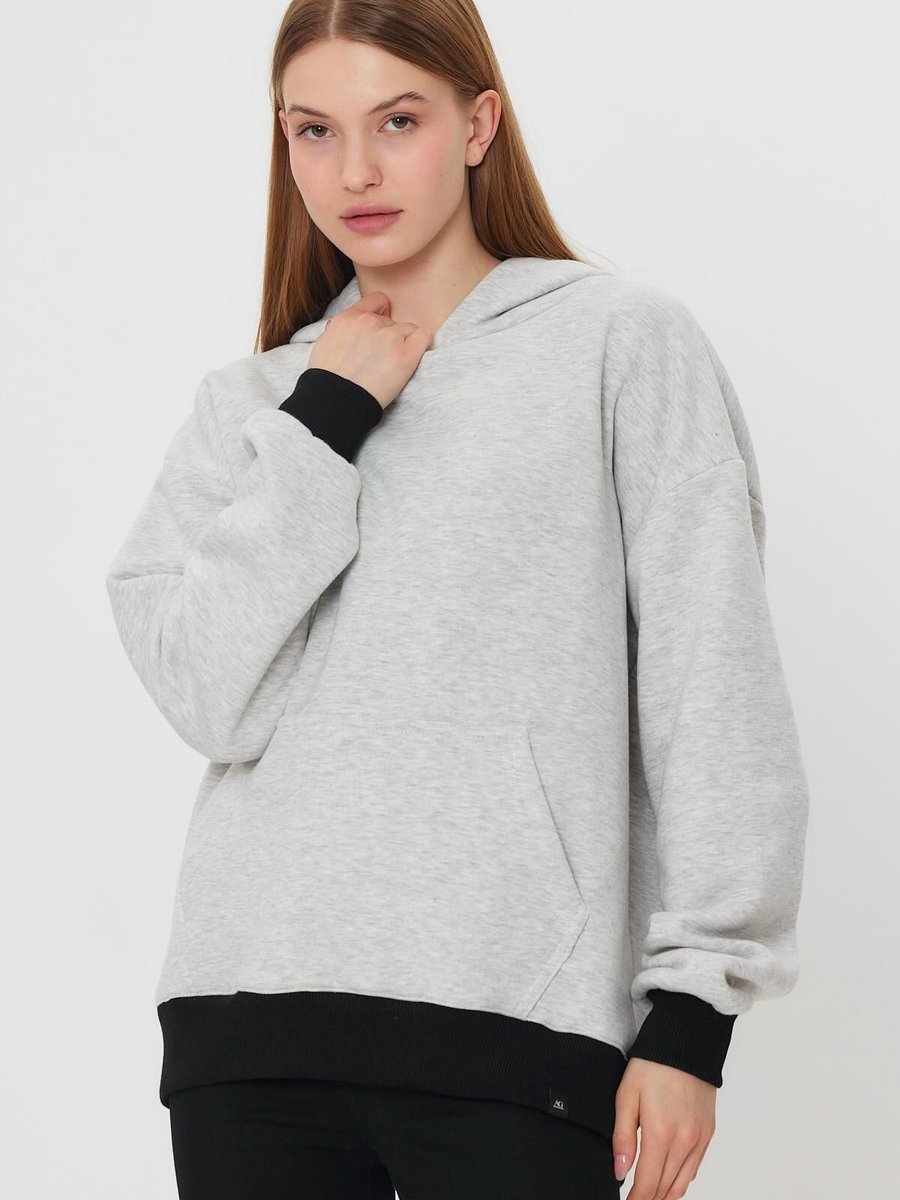 ALEXANDERGARDI Gri Kangru Cepli Kapişonlu Sweatshirt