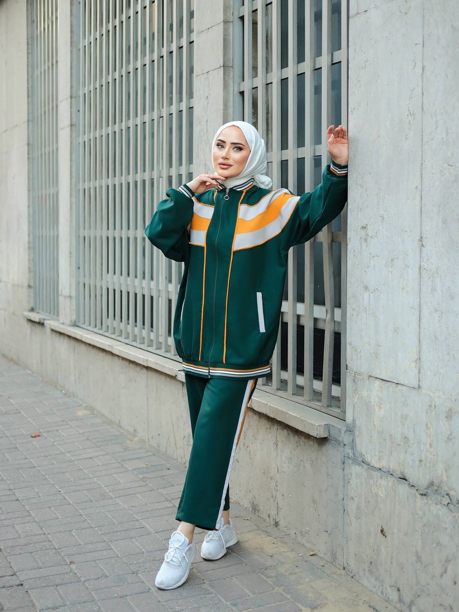 Mimi Luxury Wear Eşofman Fermuarlı İkili Takımı Yeşil