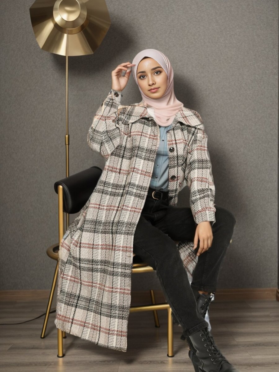 Layda Moda Bej Kiremit Oduncu Kalın Kaban Layda Moda Bej Kiremit Oduncu Kalın Kaban