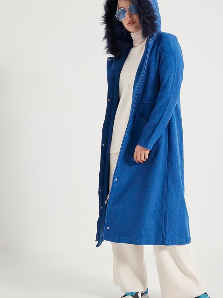 Layda Moda Saks Hermes Kaşe Kaban