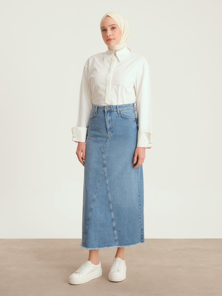 Armine Denim Etek İndigo