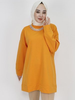 Butik Oranj İp Kumaş Zincir Detaylı Sweatshirt