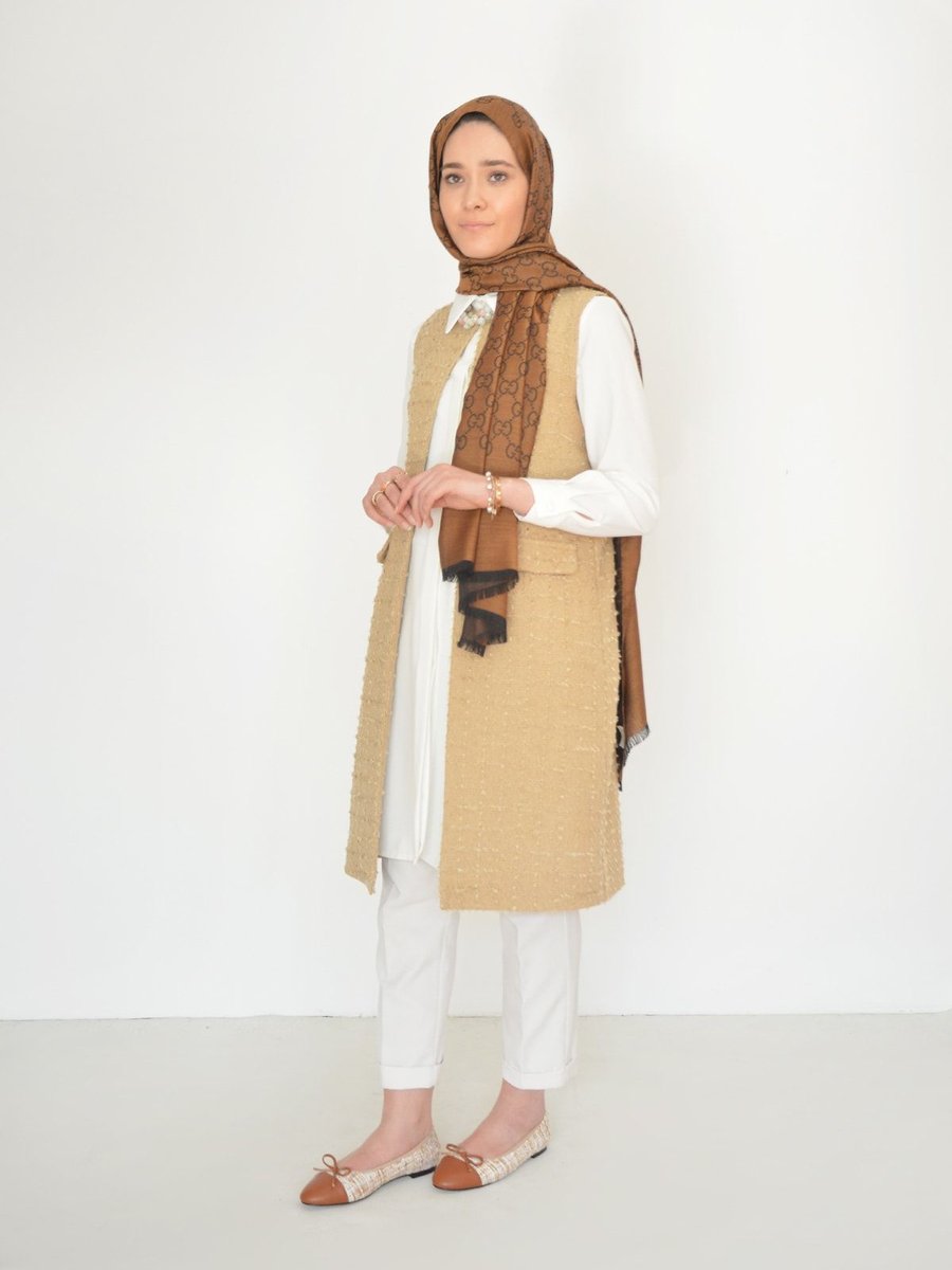Rukayyel Perla Tüvit Camel Yelek