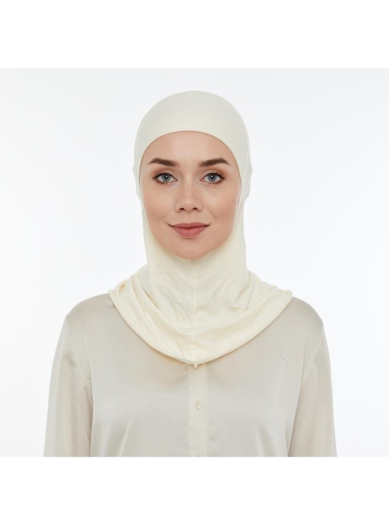 İhvan Pratik Boyunluklu Hijab Bone Krem