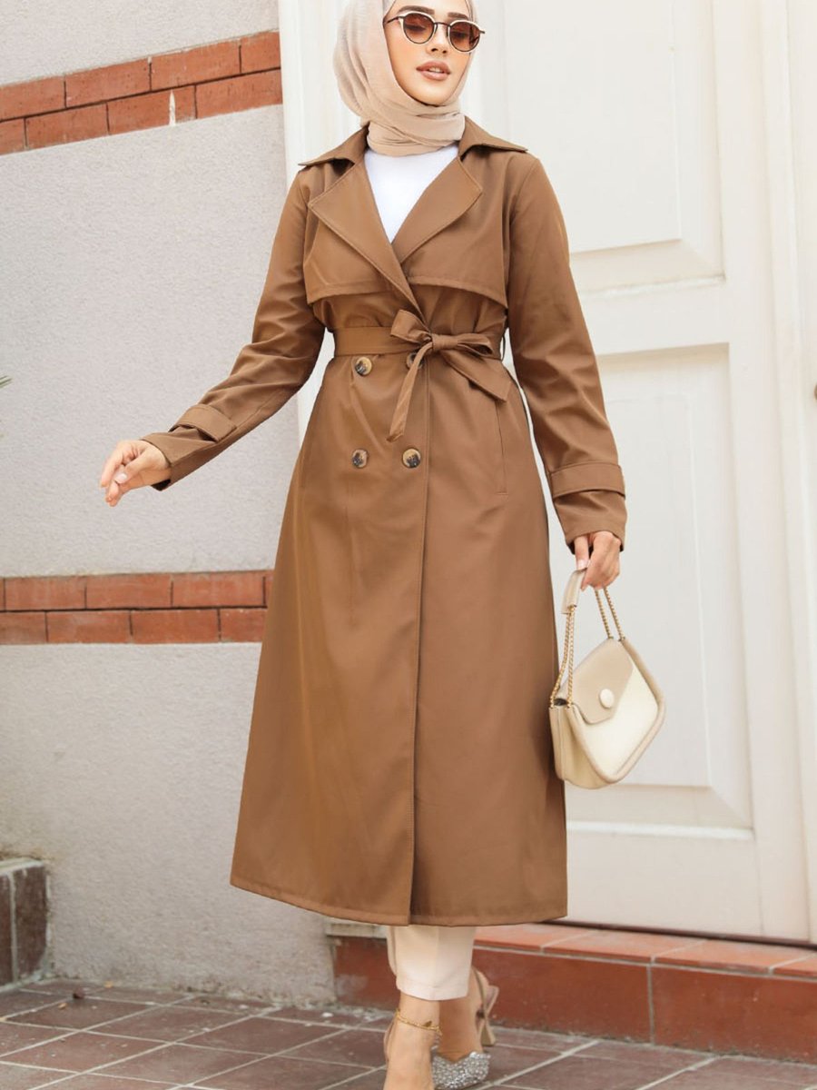 Neva Style Düğmeli Taba Trençkot