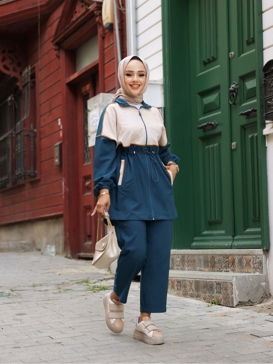 Wovi Moda Eşofman Fermuarlı İkili Takımı Double Crep