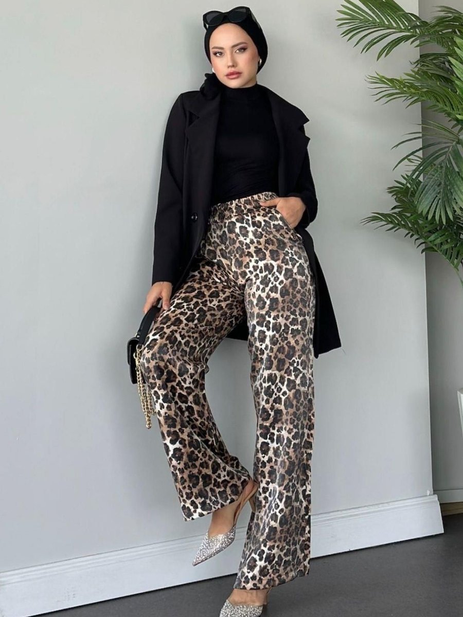 Haza Moda Leoparlı Pantolon Leopar