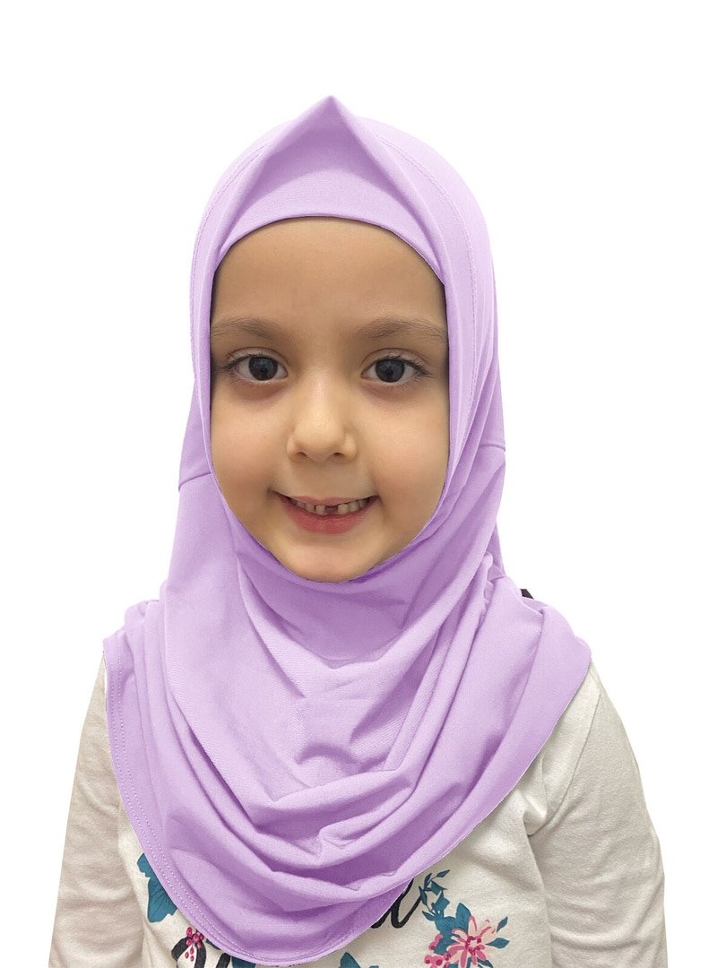 İhvan Pratik Hazır Geçmeli Çocuk Eşarp Lila