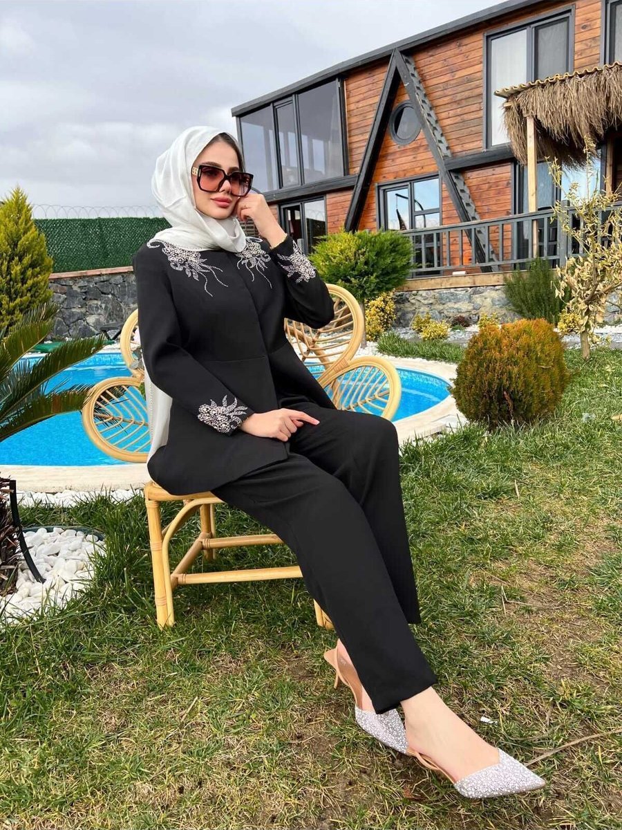 Loya Stil Taşlı Pantolonlu Sultan Model Takım