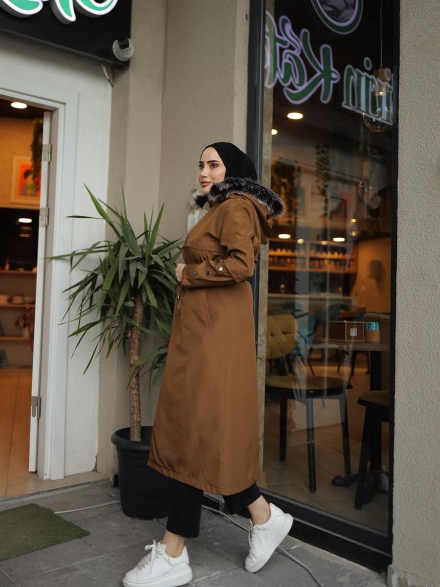 Misskayle Düğme Detaylı Camel Mont