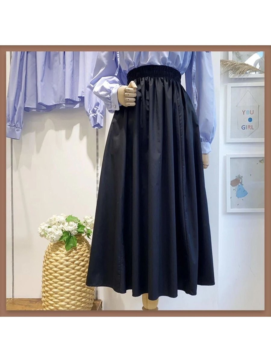 Lamatilda Lingerie Premium Beli Lastikli Cepli Poplin Etek