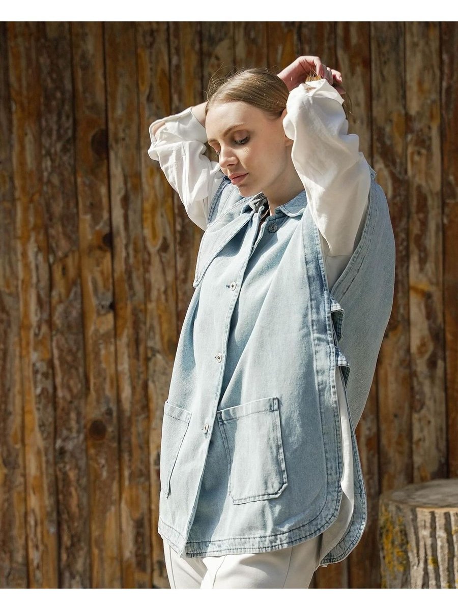 Kaızenmoda Denim Yelek Oversize