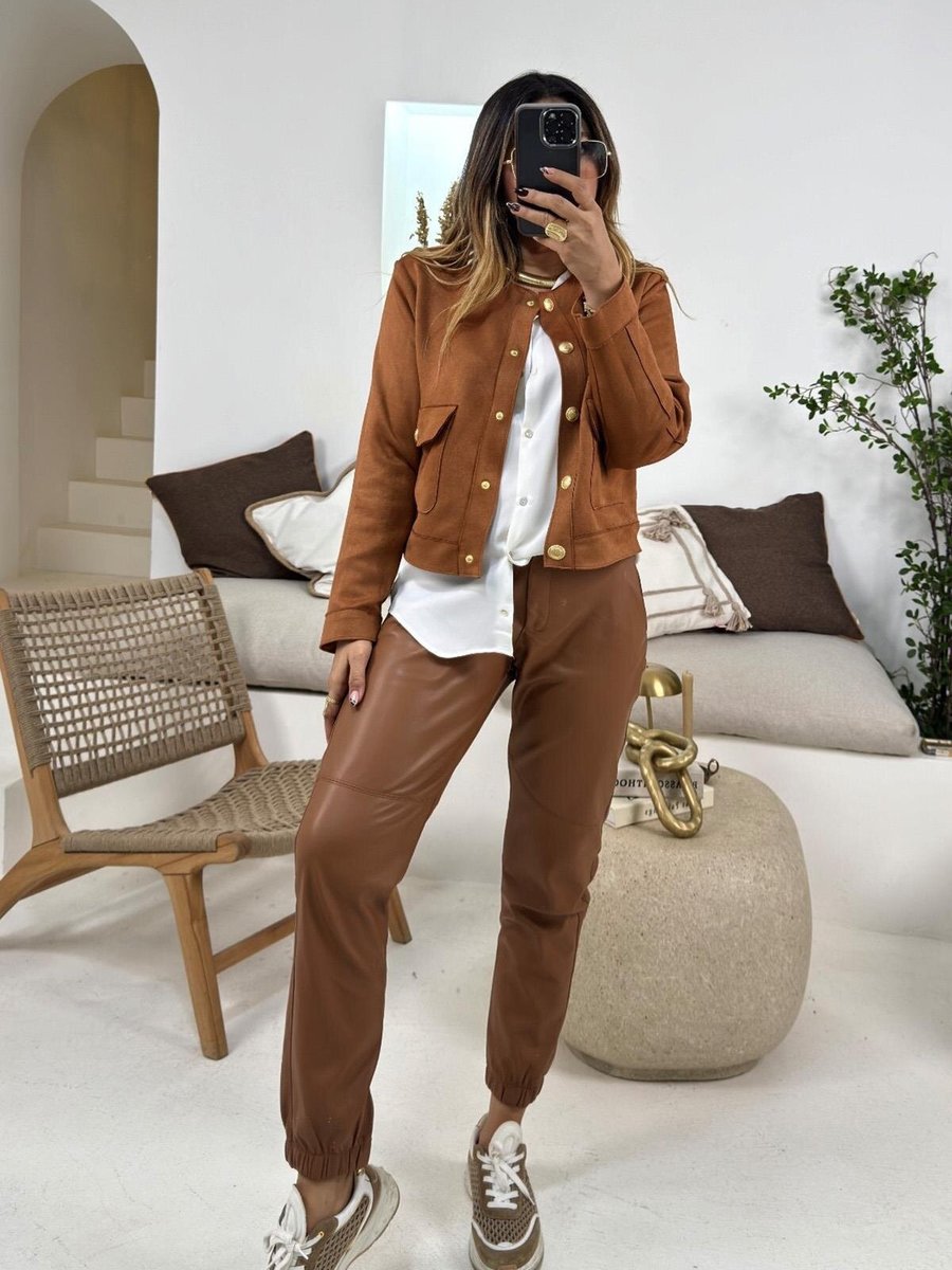 Sohotique By P Taba Çıtçıtlı Deri Jogger Pantolon