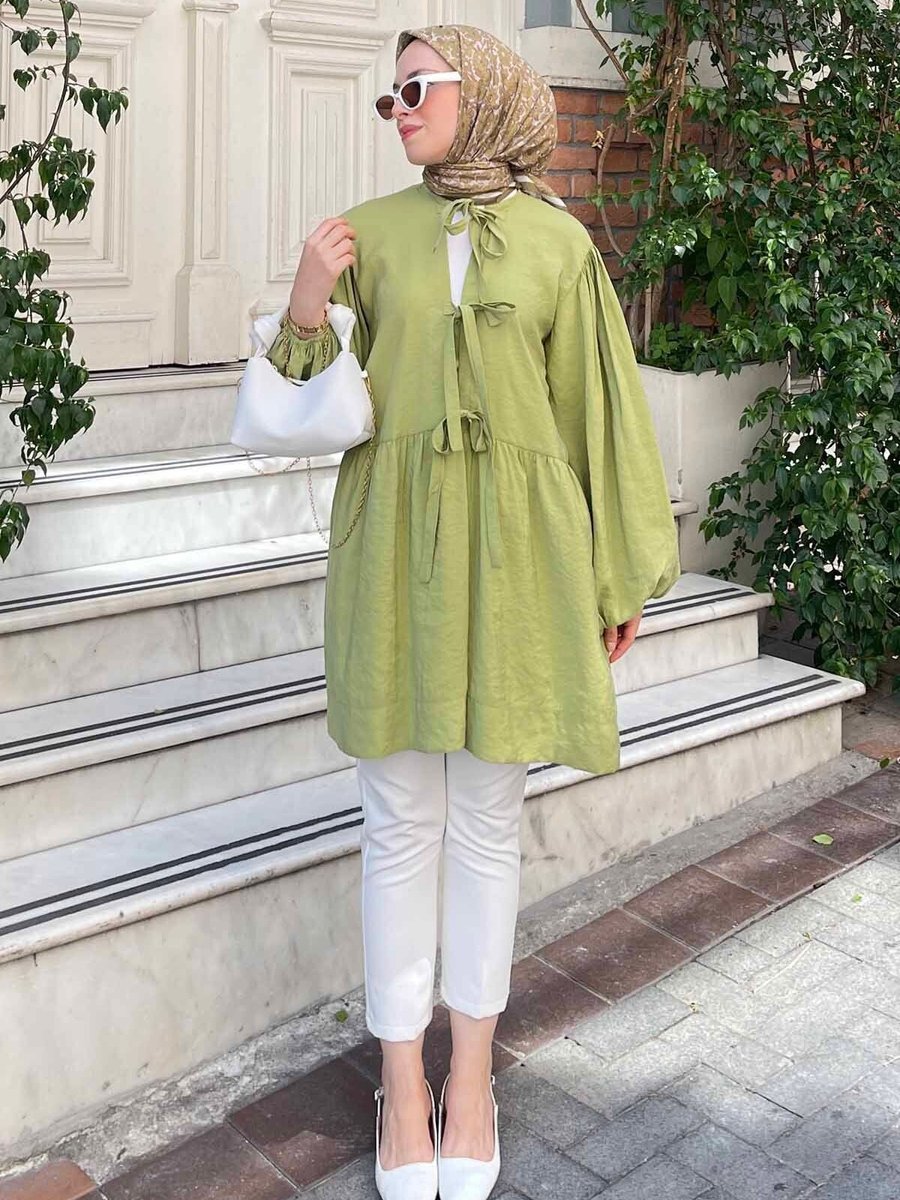 Lamelif Ön Bağlamalı İki Parça Ceket