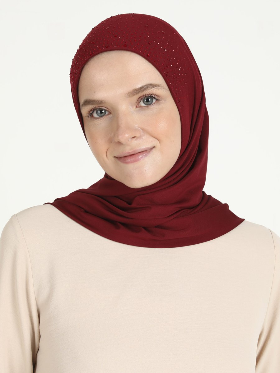 Ecardin Bordo Hazır Türban