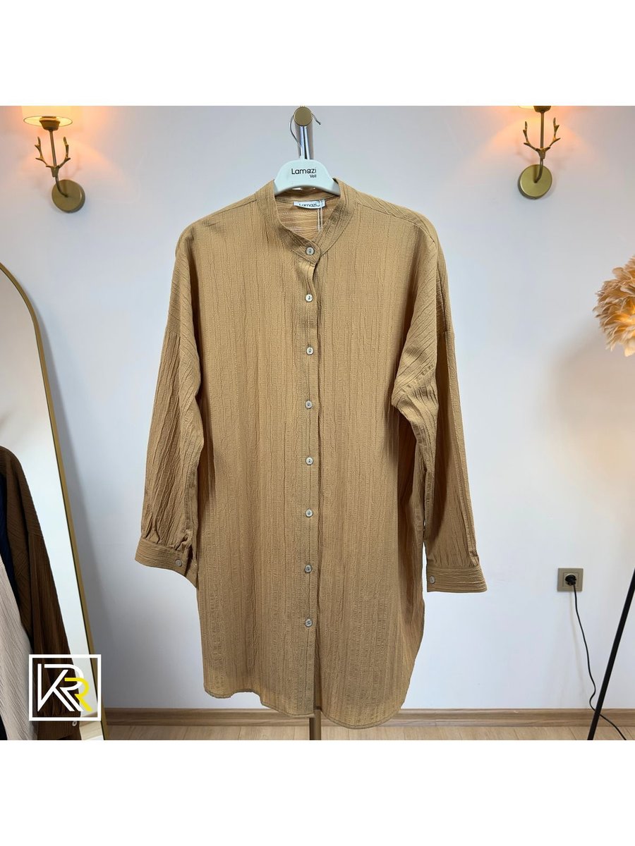 Lamazi Veil Müslin Kumaş Oversize Rengarenk Mara Gömlekler