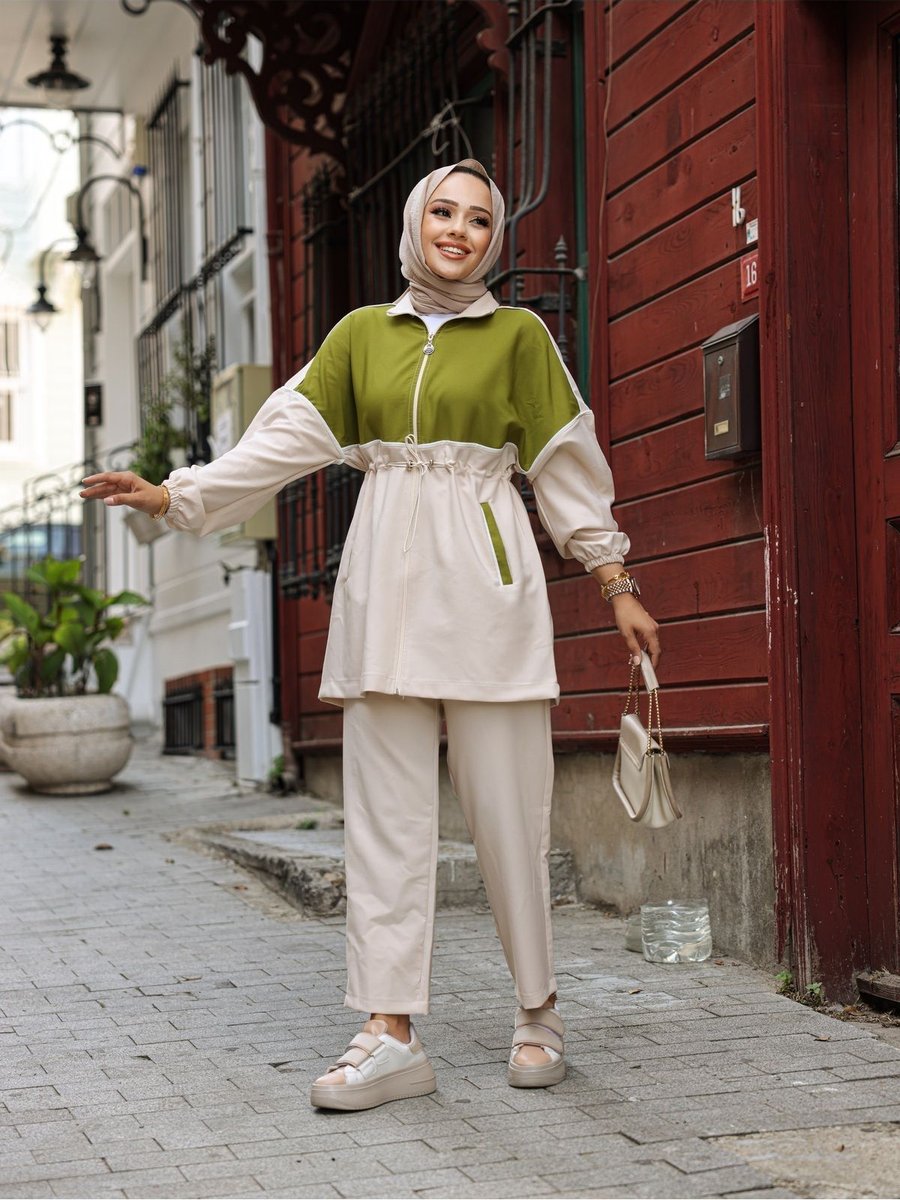 Wovi Moda Eşofman Fermuarlı İkili Takımı Double Crep