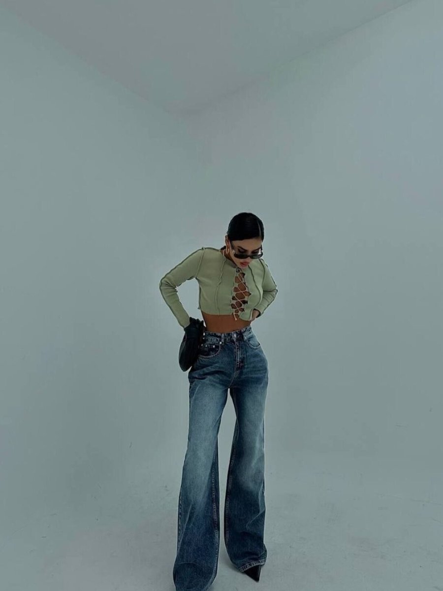 Gallogi Açık Lacivert Normal Bel Baggy Jean