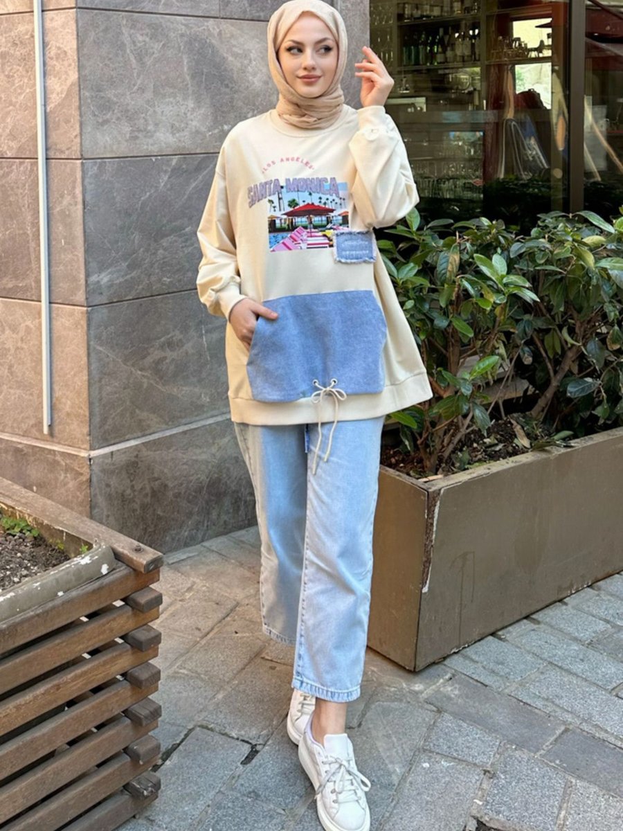 Oven Los Angeles Denim Sweat Bej