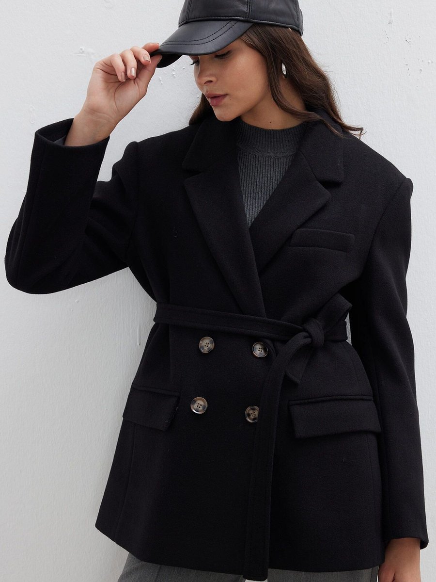 Manuka Ola Kaşe Blazer Ceket Siyah