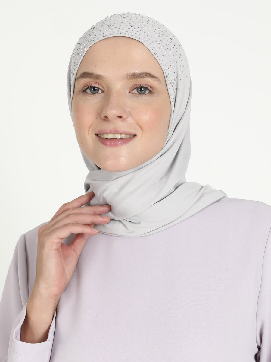 Ecardin Açık Gri Hazır Türban