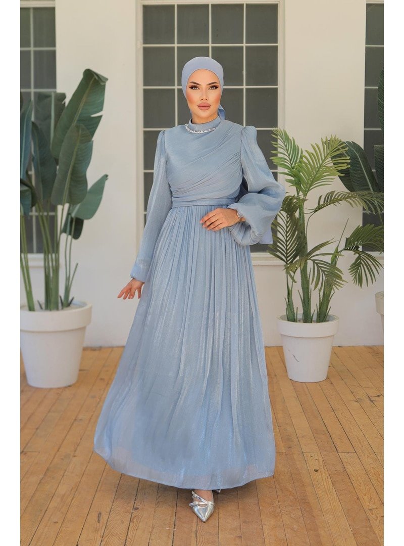 Hakimoda Mavi İlay Işıltı Abiye Elbise