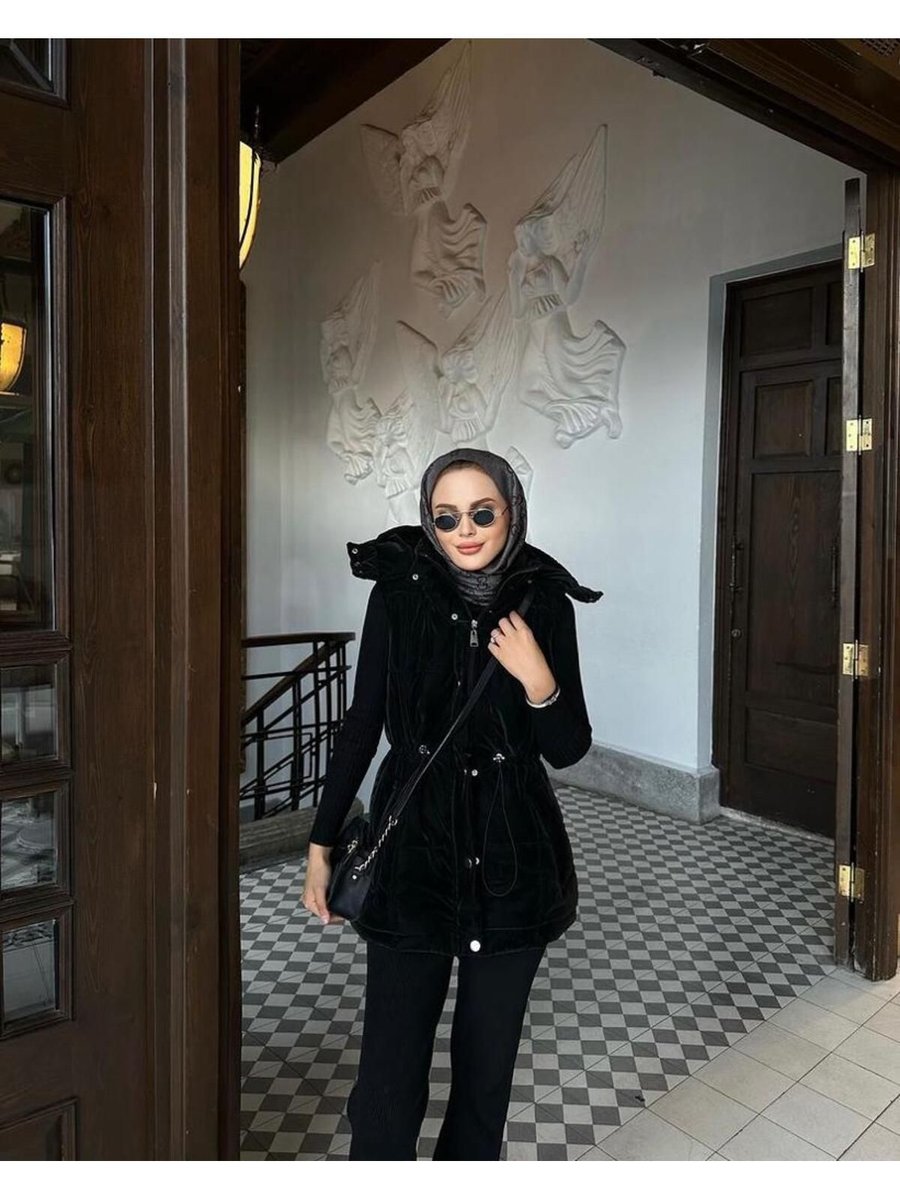Didar Gümüş Belden Büzgülü, Çıtçıtlı, Cepli, Seyyar Kapüşonlu Şişme Yelek