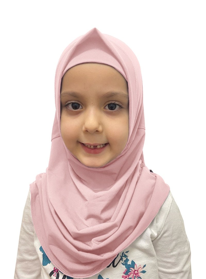 İhvan Pratik Hazır Geçmeli Çocuk Eşarp Pembe
