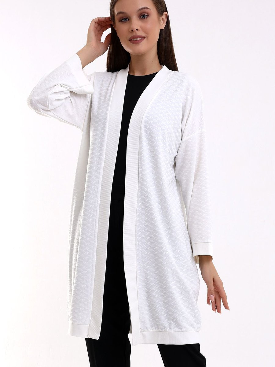 Şiir Düşük Kol Esnek Penye Kimono & Uzun Hırka
