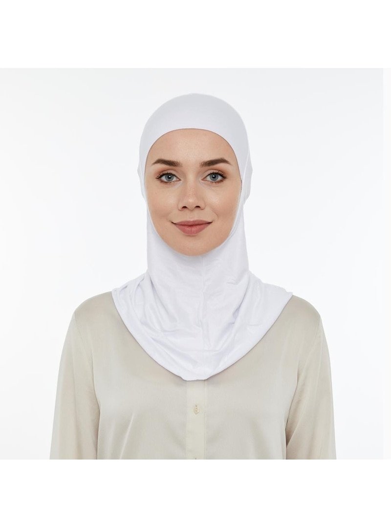 İhvan Pratik Boyunluklu Hijab Bone Beyaz