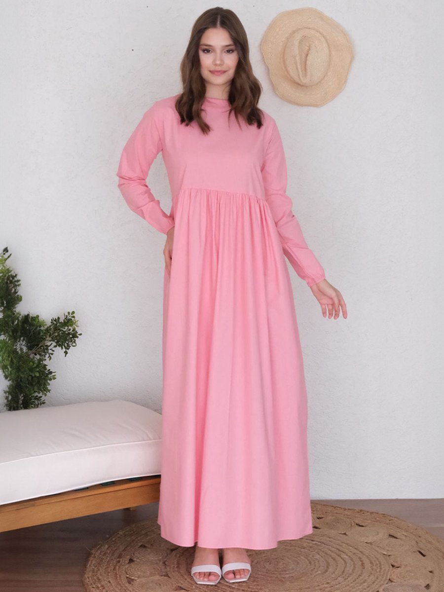 Ceylan Otantik Pembe Bel Roba Elbise