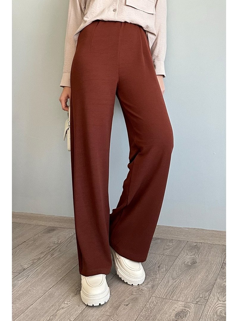 InStyle Pensli Palazzo Acı Kahve Pantolon