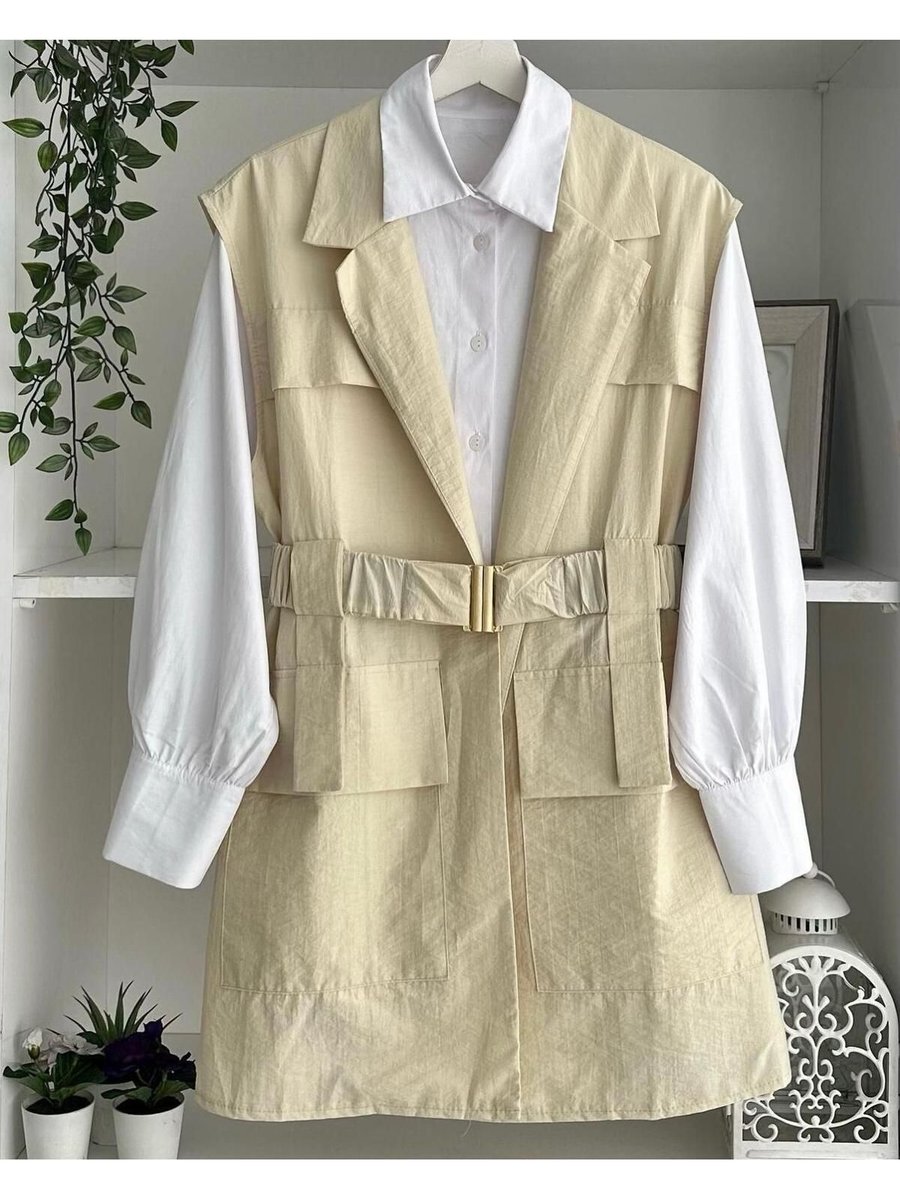 Befaboutique Paraşüt Kumaş Kemerli Yelek