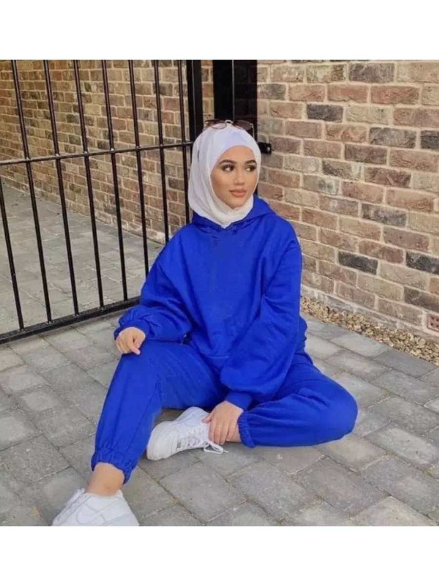 Be Queen Aischa Modern Kapüşonlu Tam Kışlık Oversize Iplik Eşofman Takımı