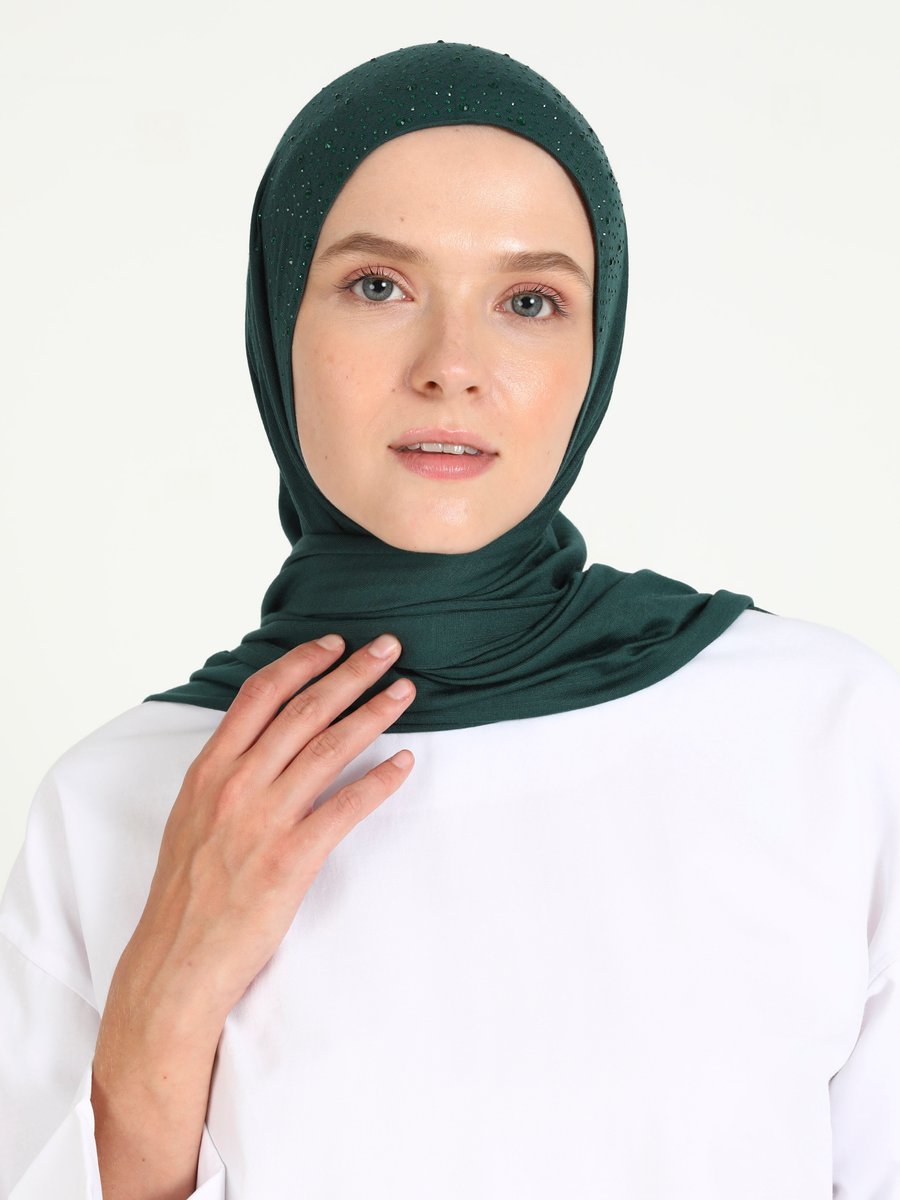 Ecardin Zümrüt Yeşili Hazır Türban