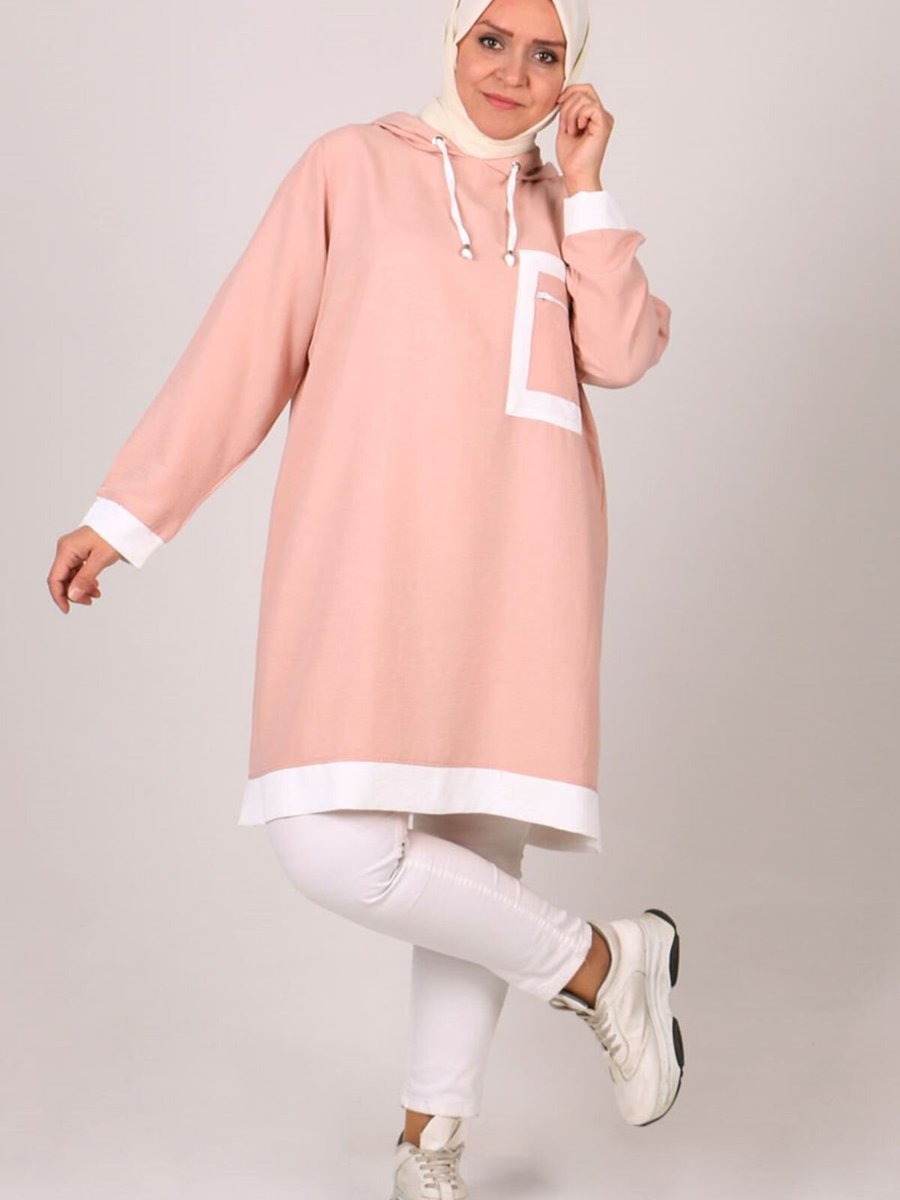 Moda Rosa Pudra Büyük Beden Mucize Tunik