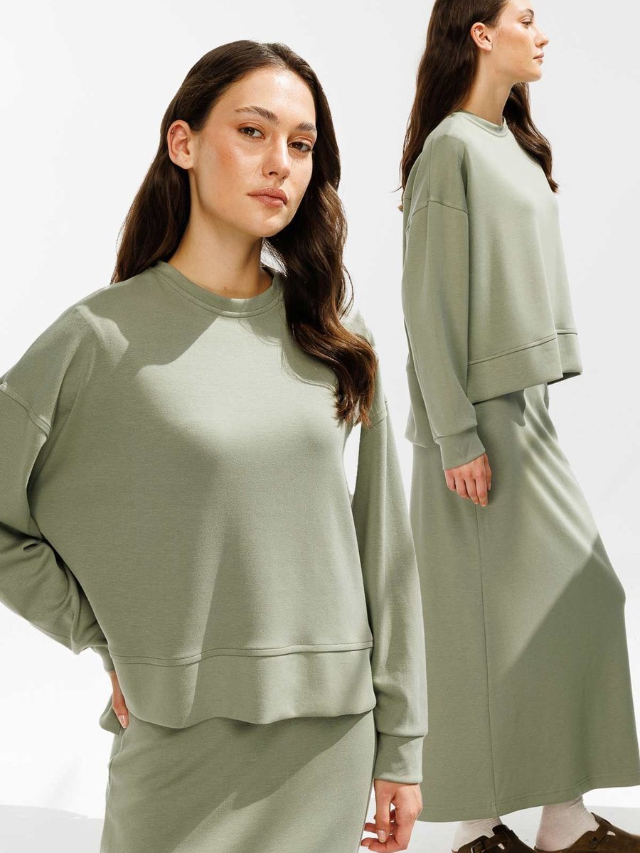 Hooopstore Yanları Yırtmaçlı Compact Çağla Sweatshirt