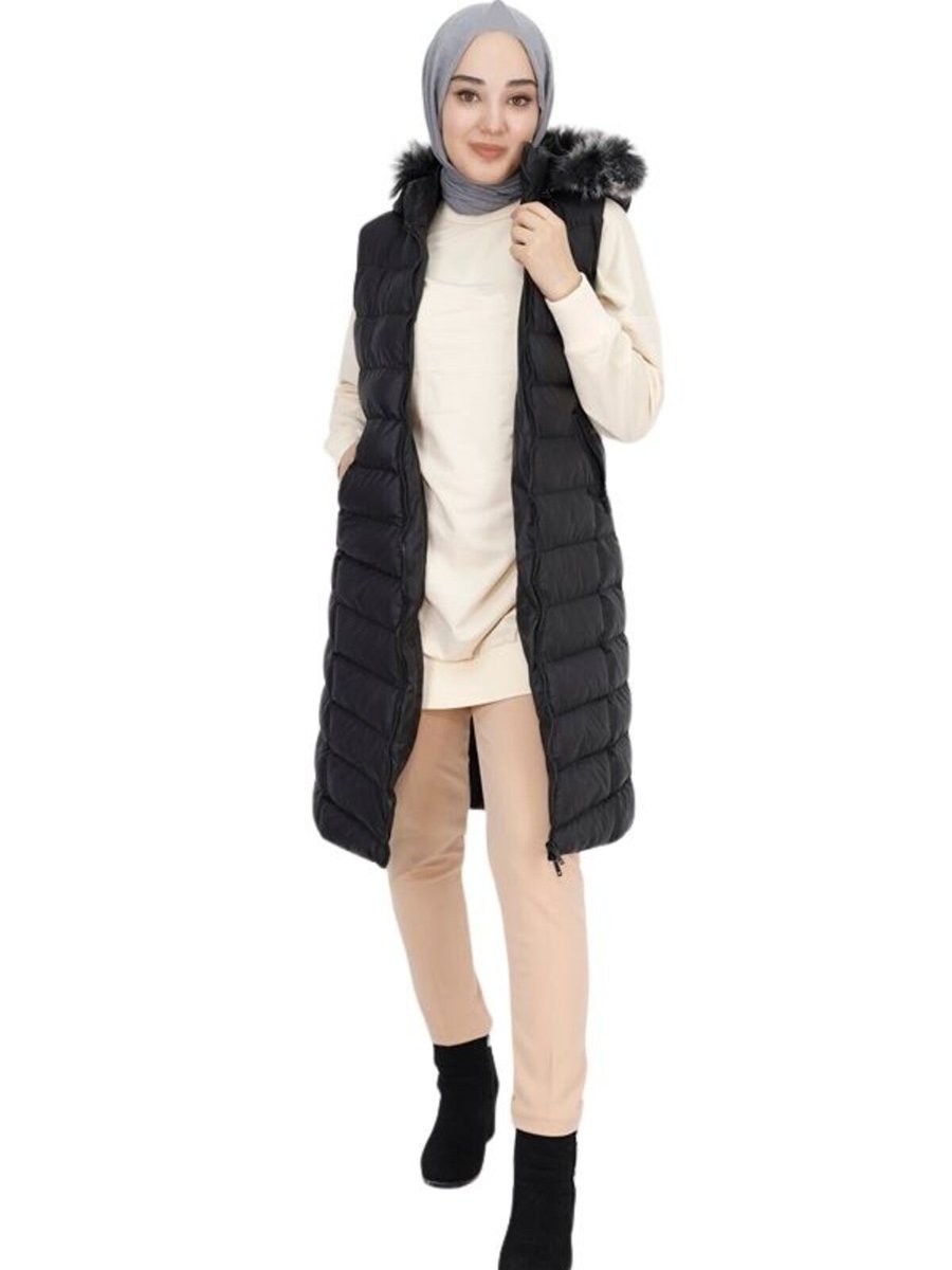 Bycoolest Butik Cep Fermuarlı Dolum Büyük Beden Şişme Yelek