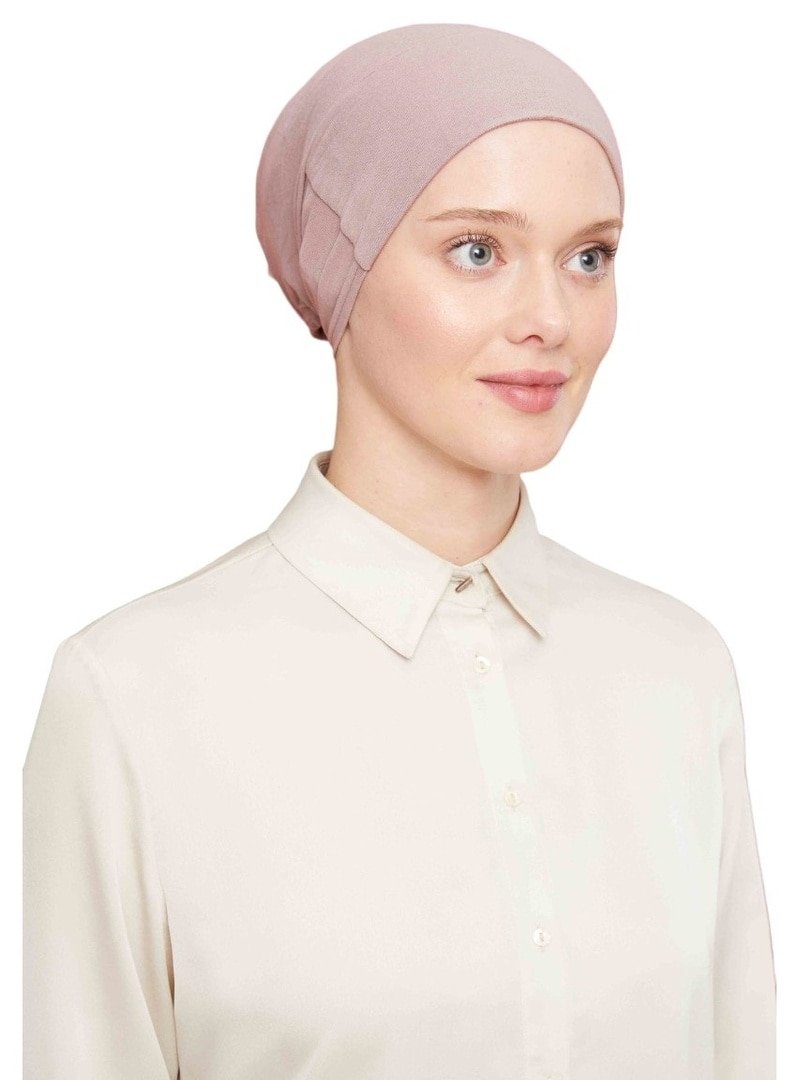 İhvan Lastikli Silikonlu Kaymaz Bone Pembe