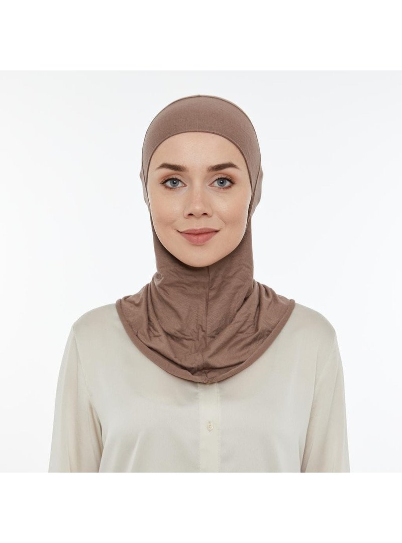 İhvan Pratik Boyunluklu Hijab Bone Açık Kahverengi