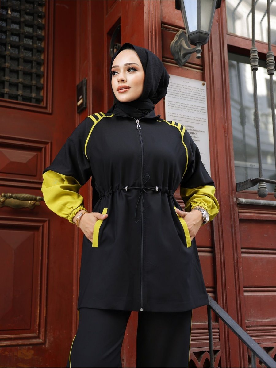 Wovi Moda Eşofman Fermuarlı İkili Takımı Double Crep