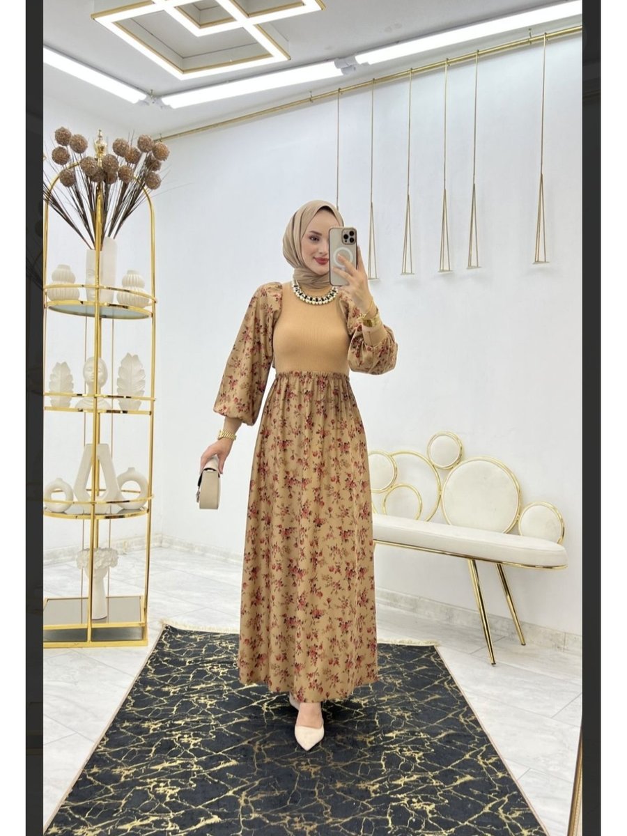 Moda Krash Çıtır Desen Triko Kombin Süet Elbise
