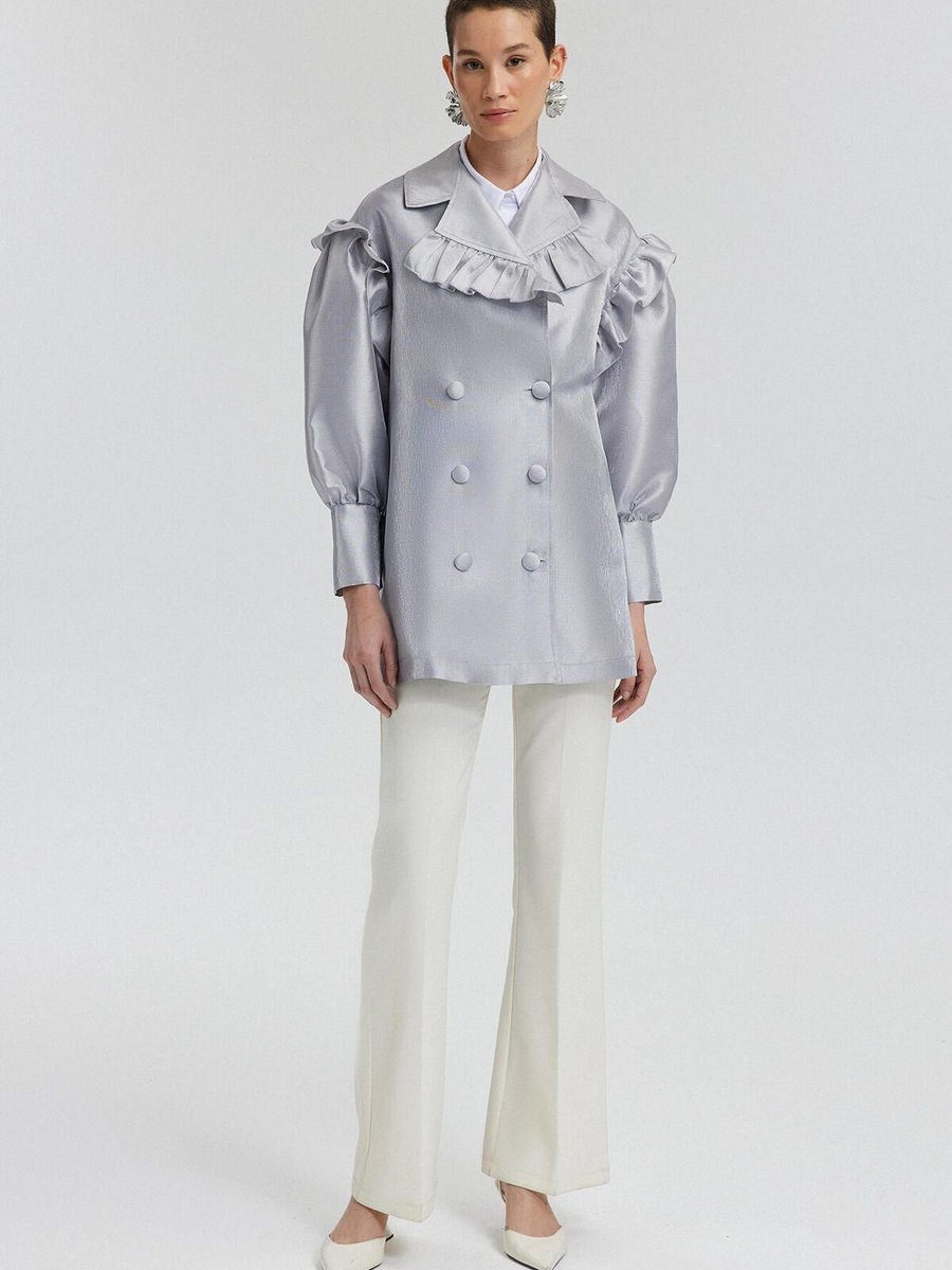 Touche Prive Fırfır Detaylı Oversıze Ceket