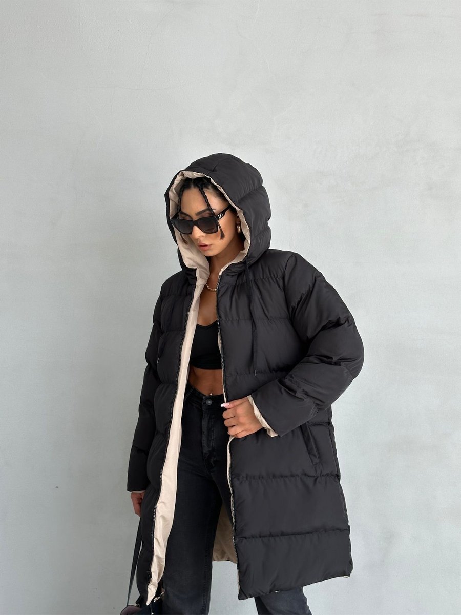 Moda Armanc Regular Fit Çift Taraflı Uzun Şişme Mont