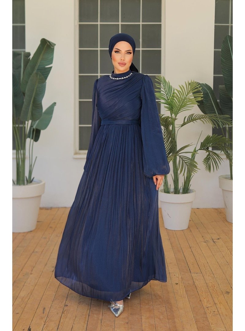 Hakimoda Lacivert İlay Işıltı Abiye Elbise