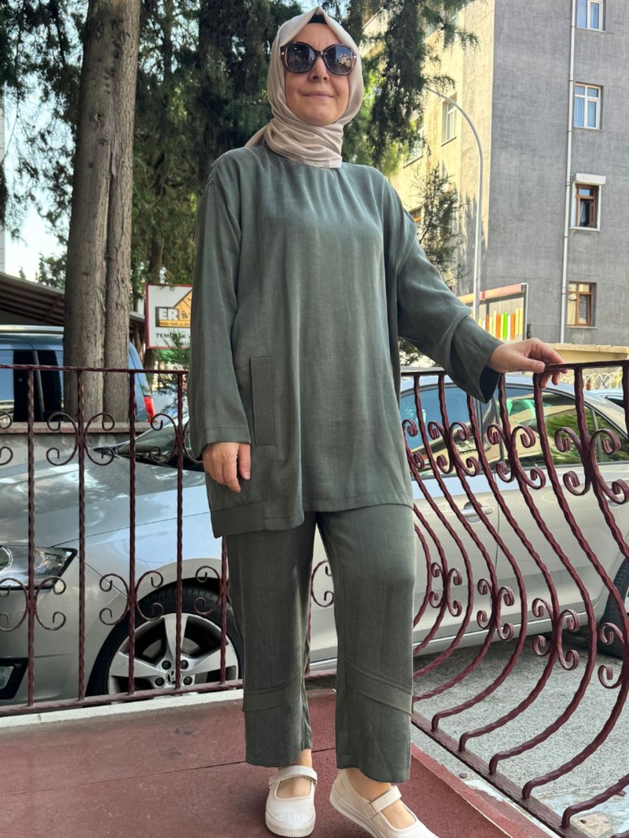 Ghisa Tunik Pantolon Takımı Haki