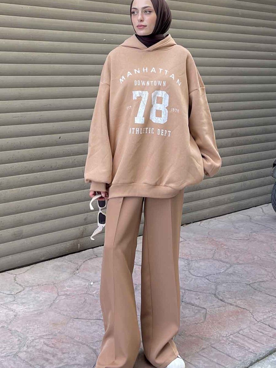 Lamelif Manhattan Baskılı İplik Sweatshirt