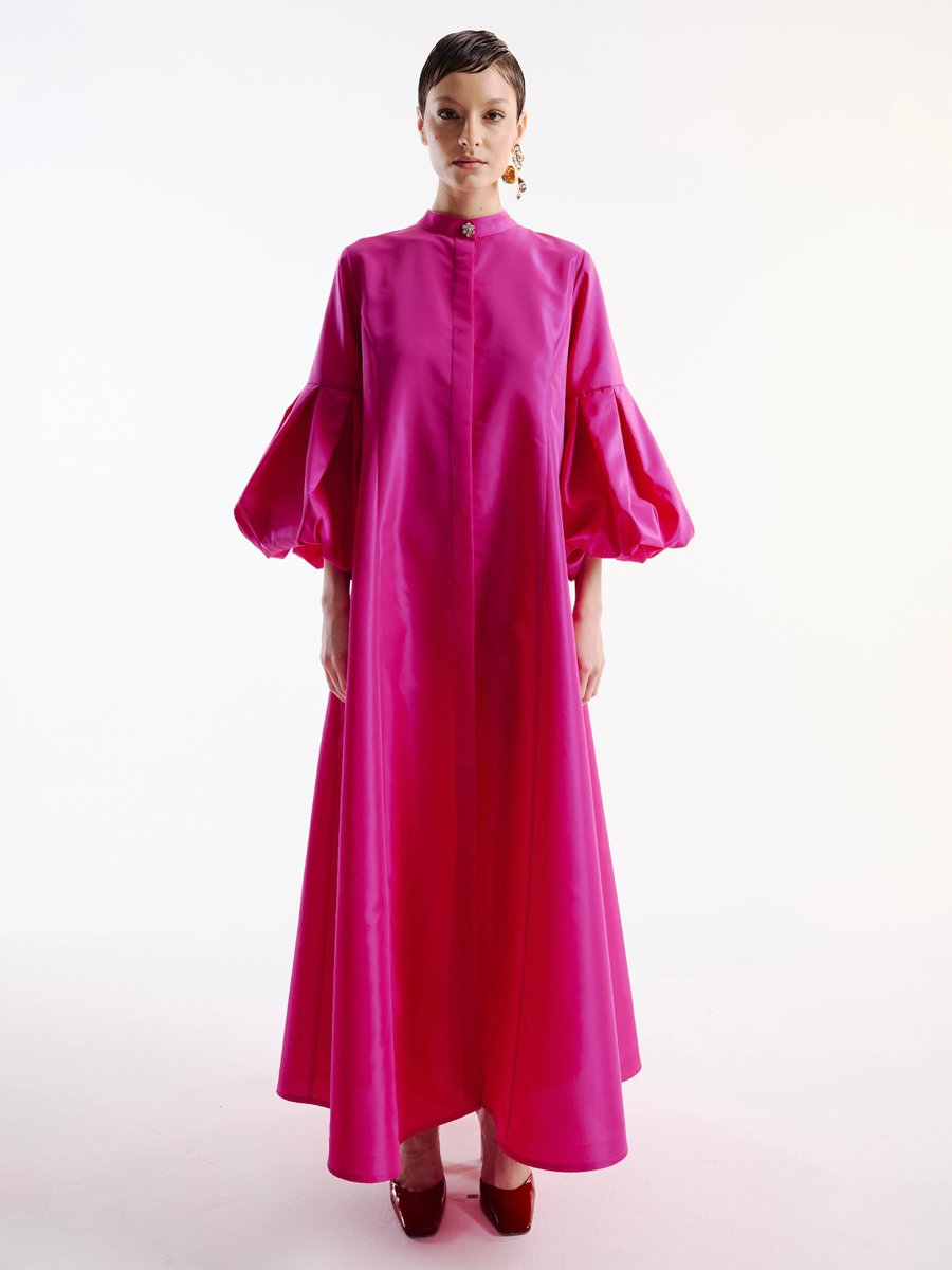 Nuum Design Fuşya Pile Kollu Kaftan